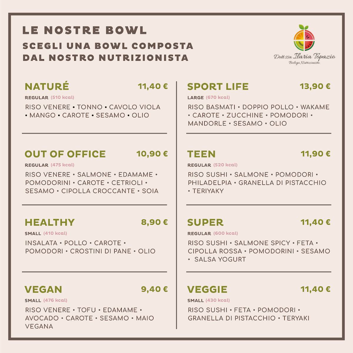 Menu di Naturé Poké 