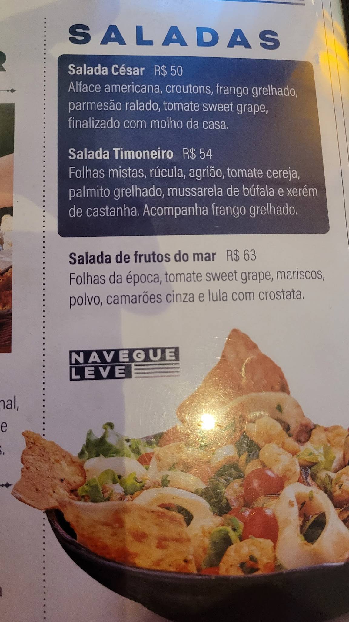 Naus cardápio