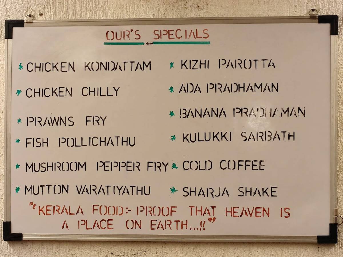 Kerala Tales - Seawoods menu