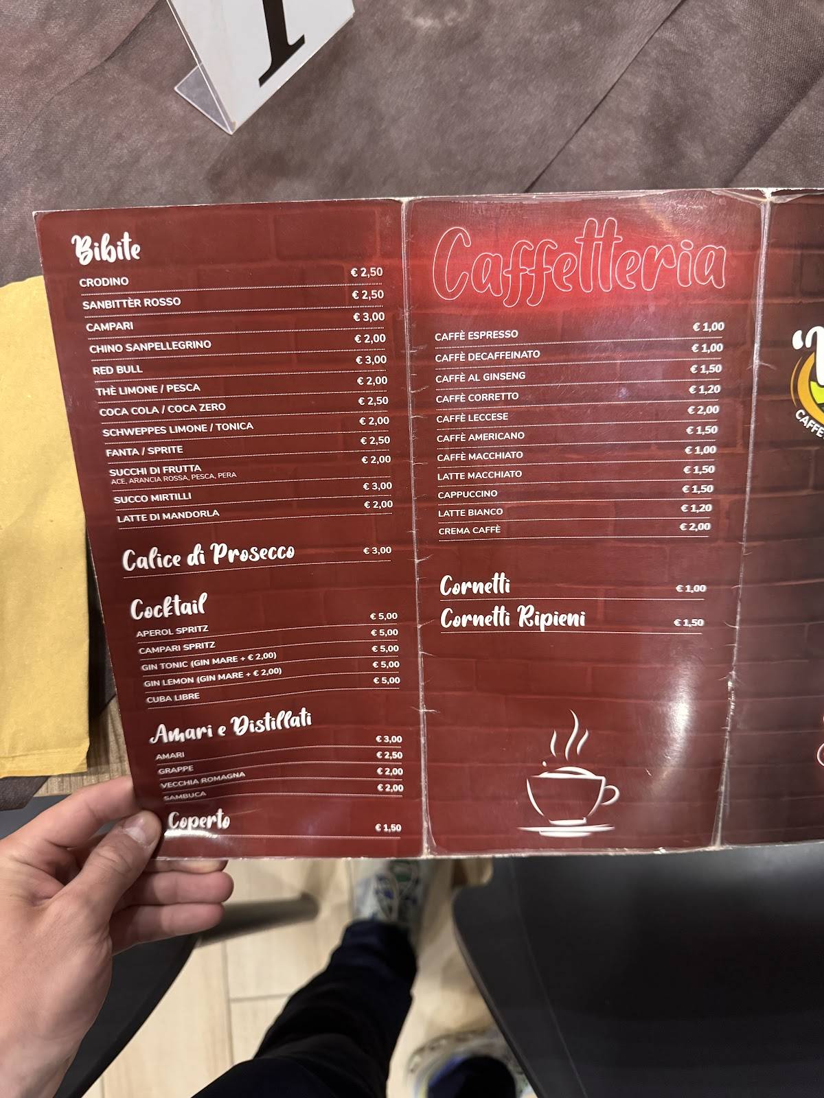 Menu di Ndujosità Caffetteria Pizzeria Gastronomia 