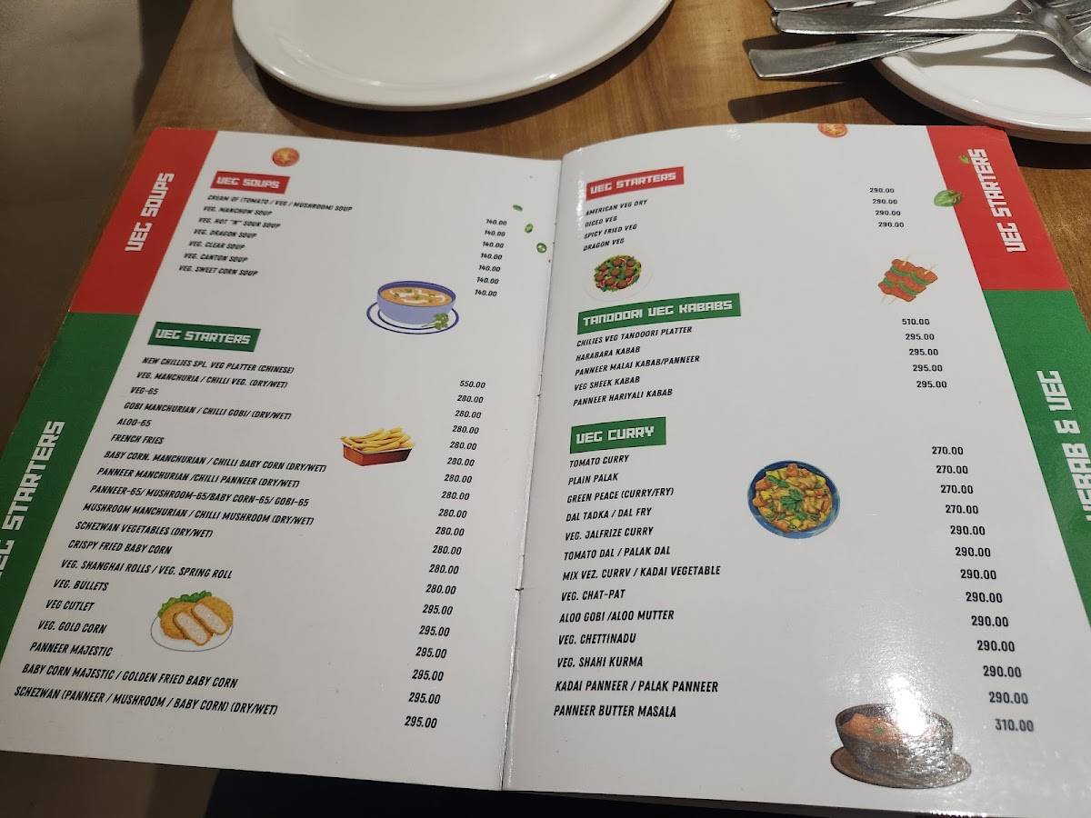 New Chillies Restaurant & Banquets menu