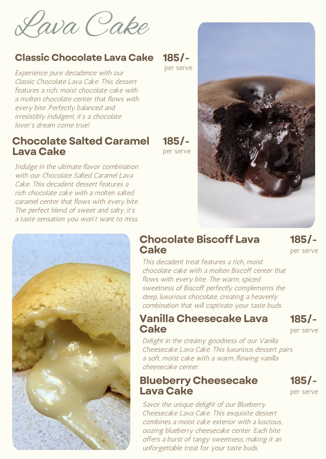 The Chocolate Avenue menu