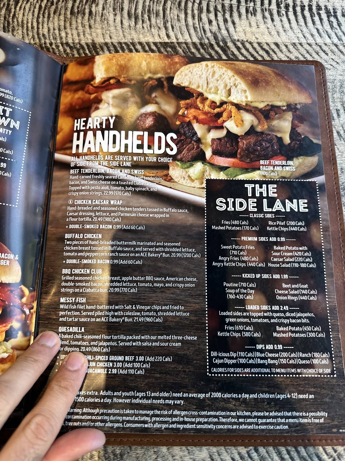 Menu de Kelseys Original Roadhouse Niagara Falls