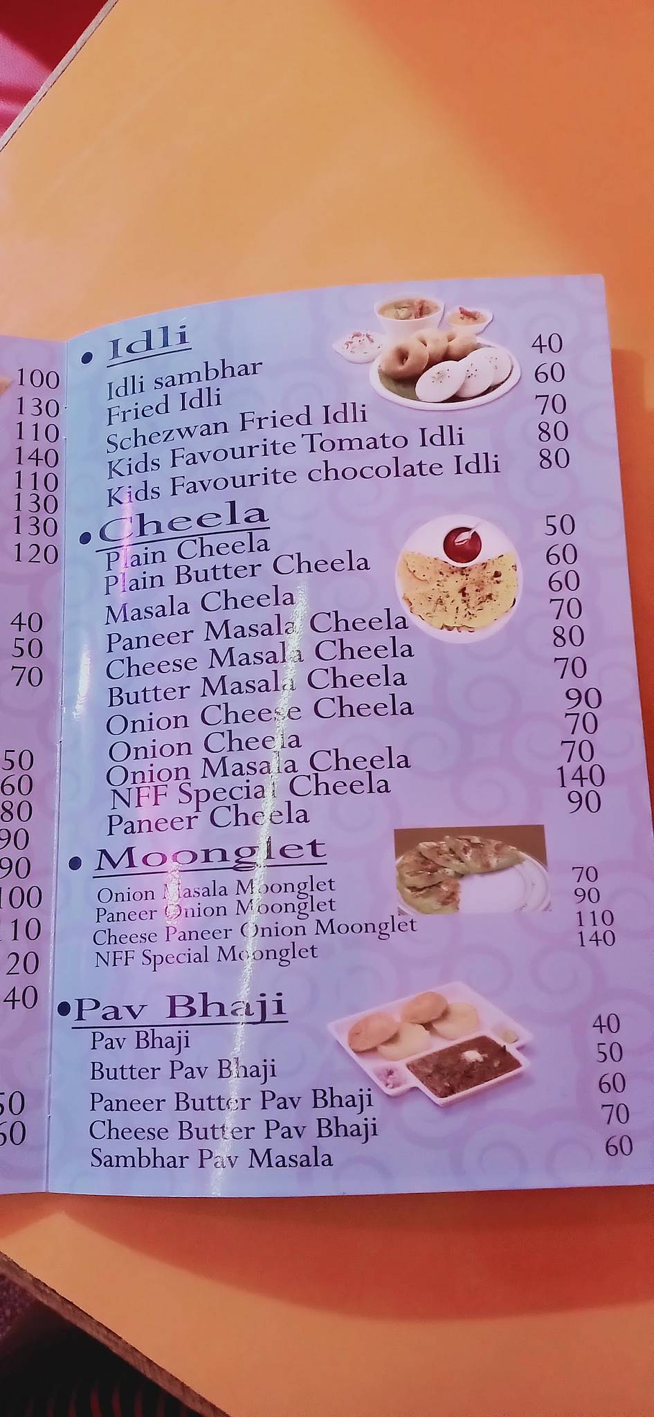 Nice fast food "super nice" menu