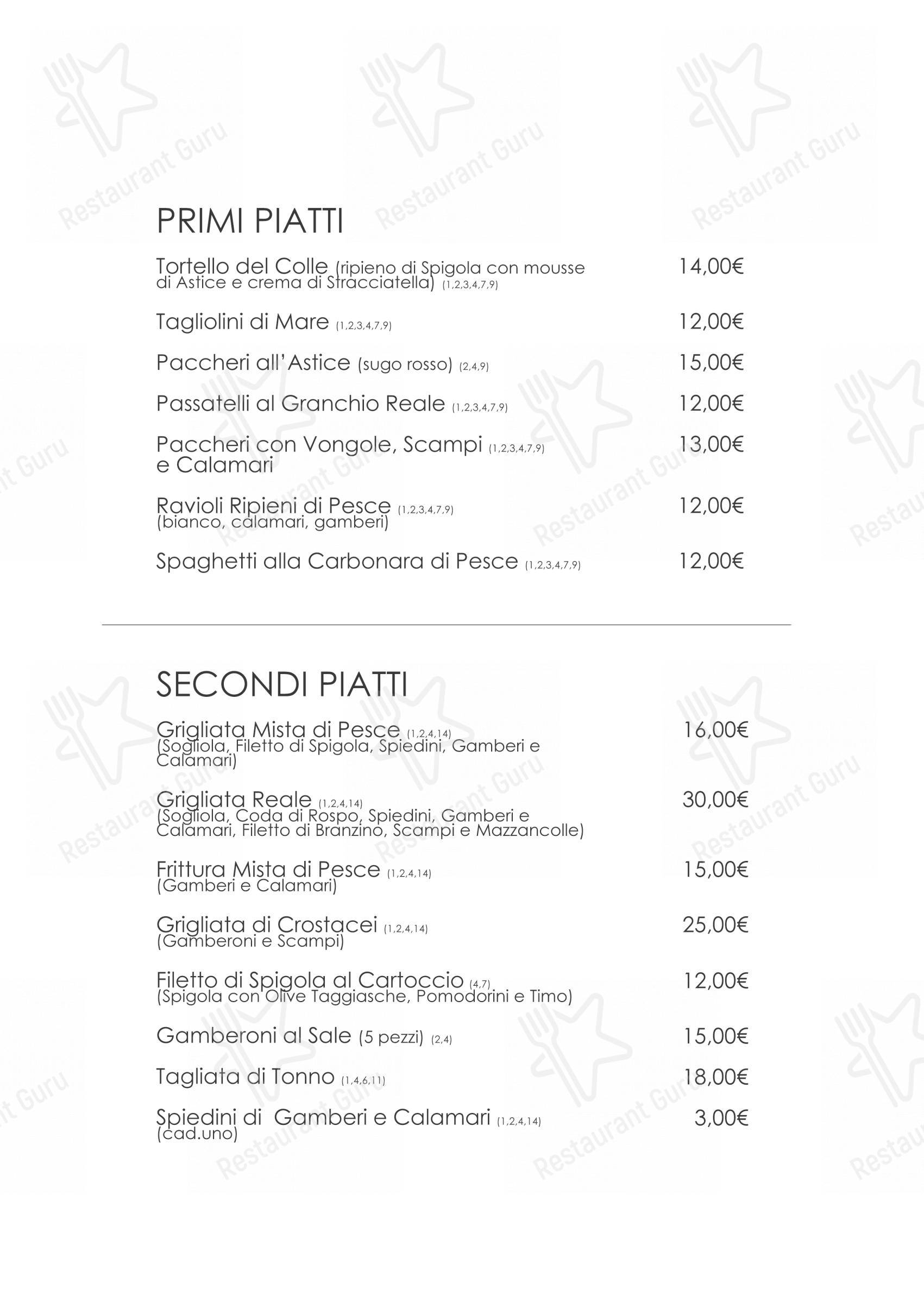 Menu di Nido del Corvo, Ristorante Vista Panoramica - Menu