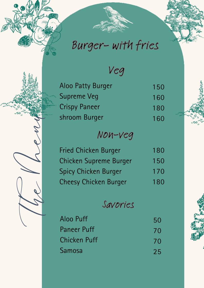 California Cake Cafe menu