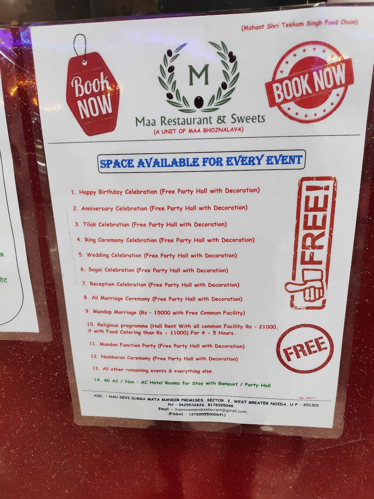 Menu at Radha Rani Kitchen (Pure Vegetarian), Greater Noida