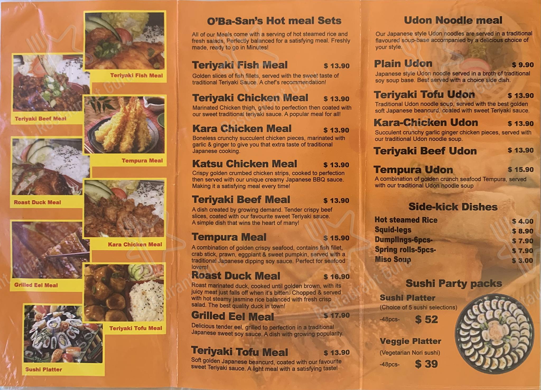Menu at Noodler's Noodle Bar, Kwinana Town Centre
