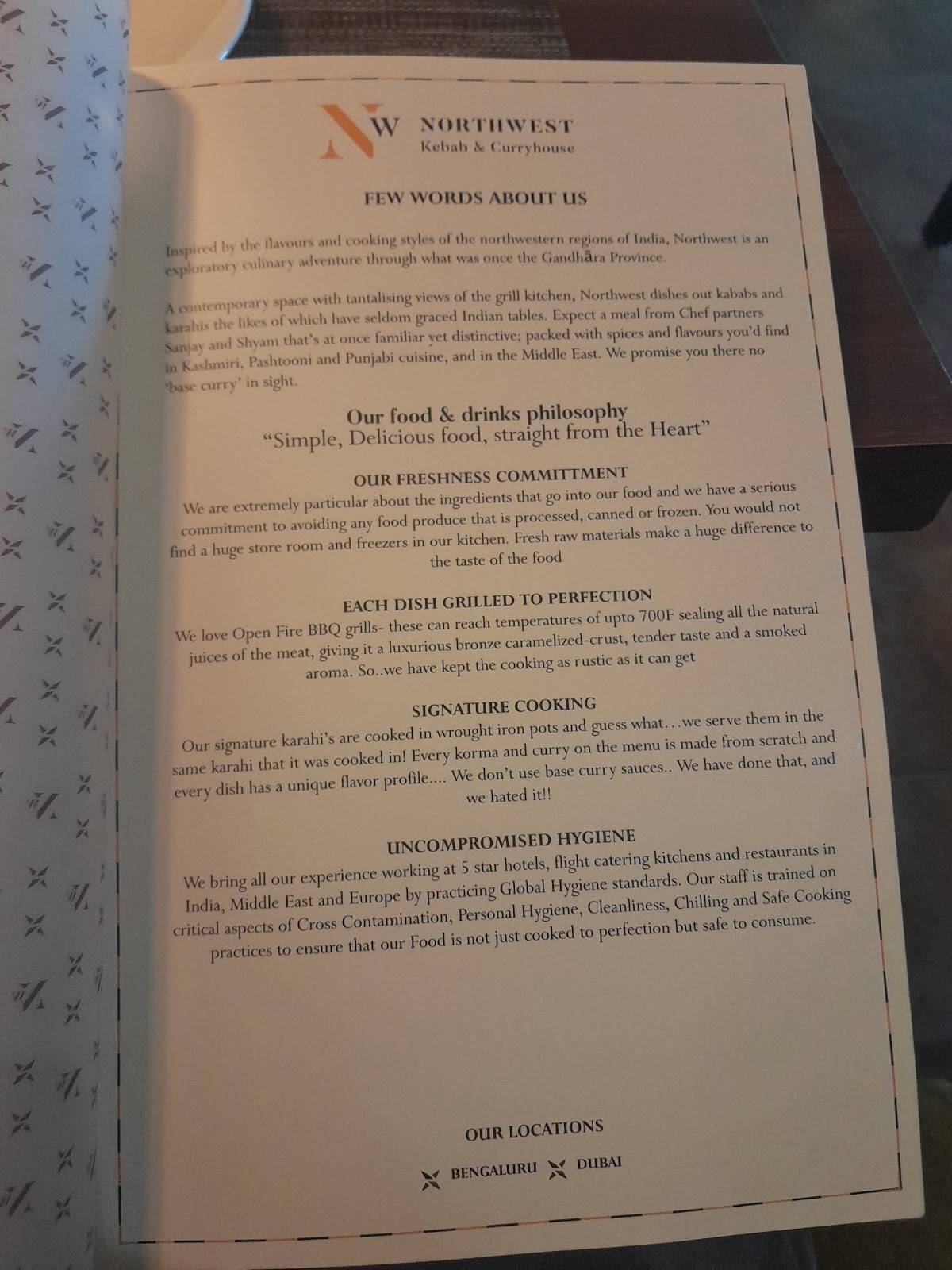 Northwest Kebab & Curryhouse menu