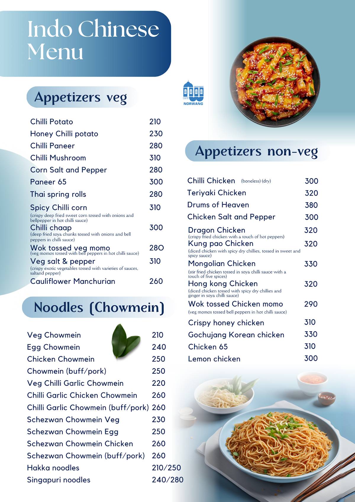 Norwang Cafe & Restaurant menu