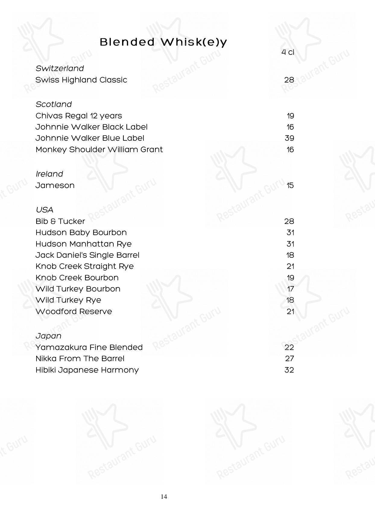 Menu per Noumi Grill & Bar pub & bar