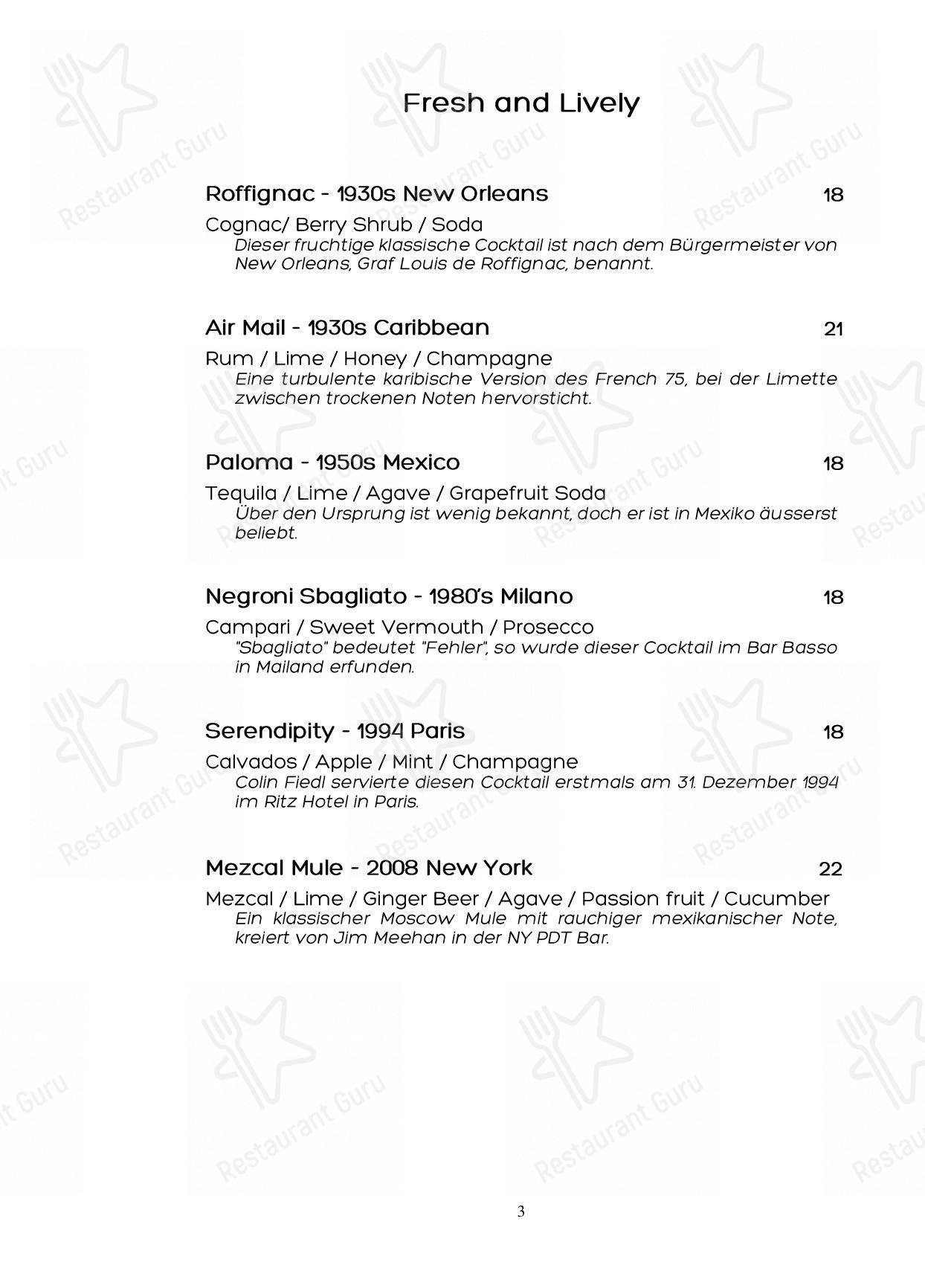 Noumi Grill & Bar in Berna - Menu
