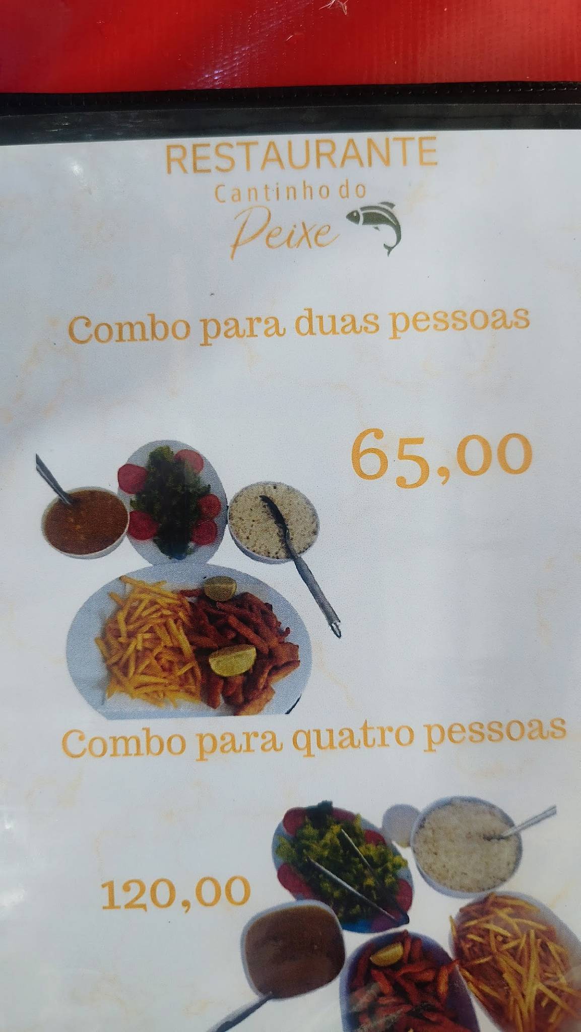 Cantinho do Peixe cardápio