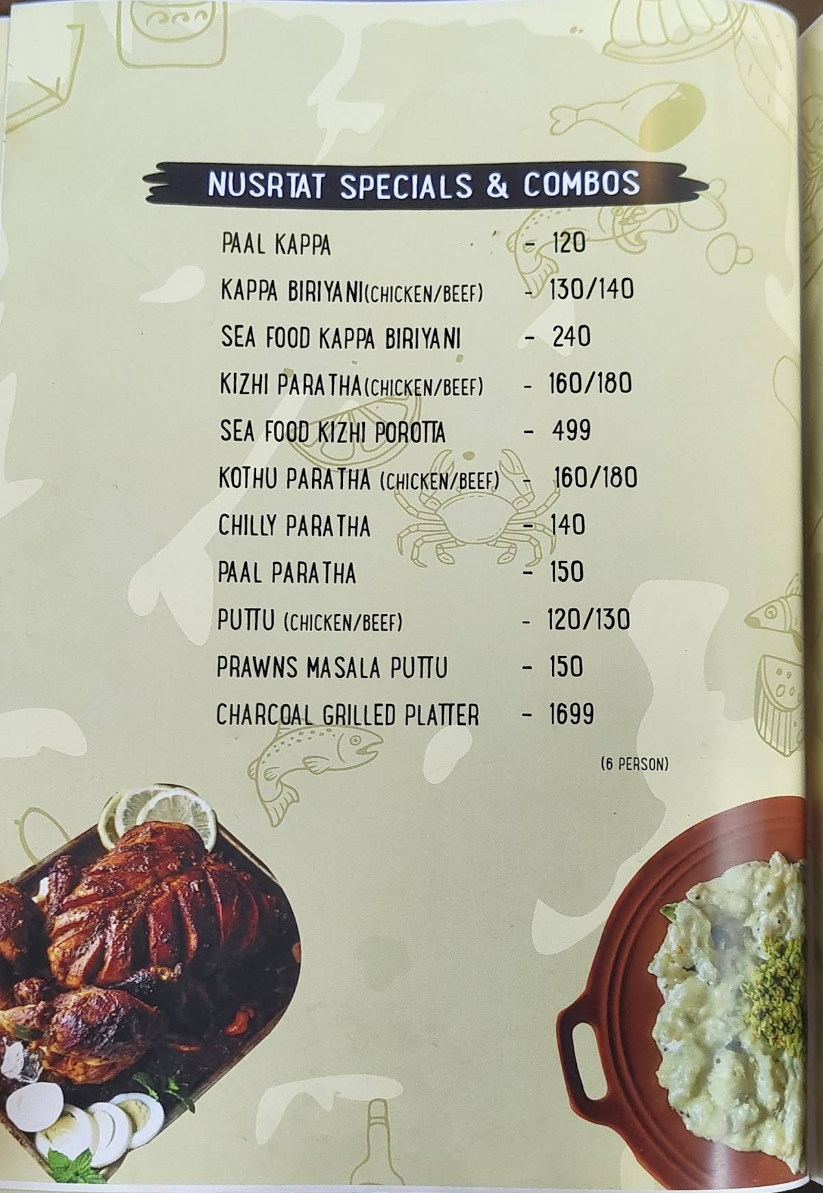 Nusrat Restaurant menu