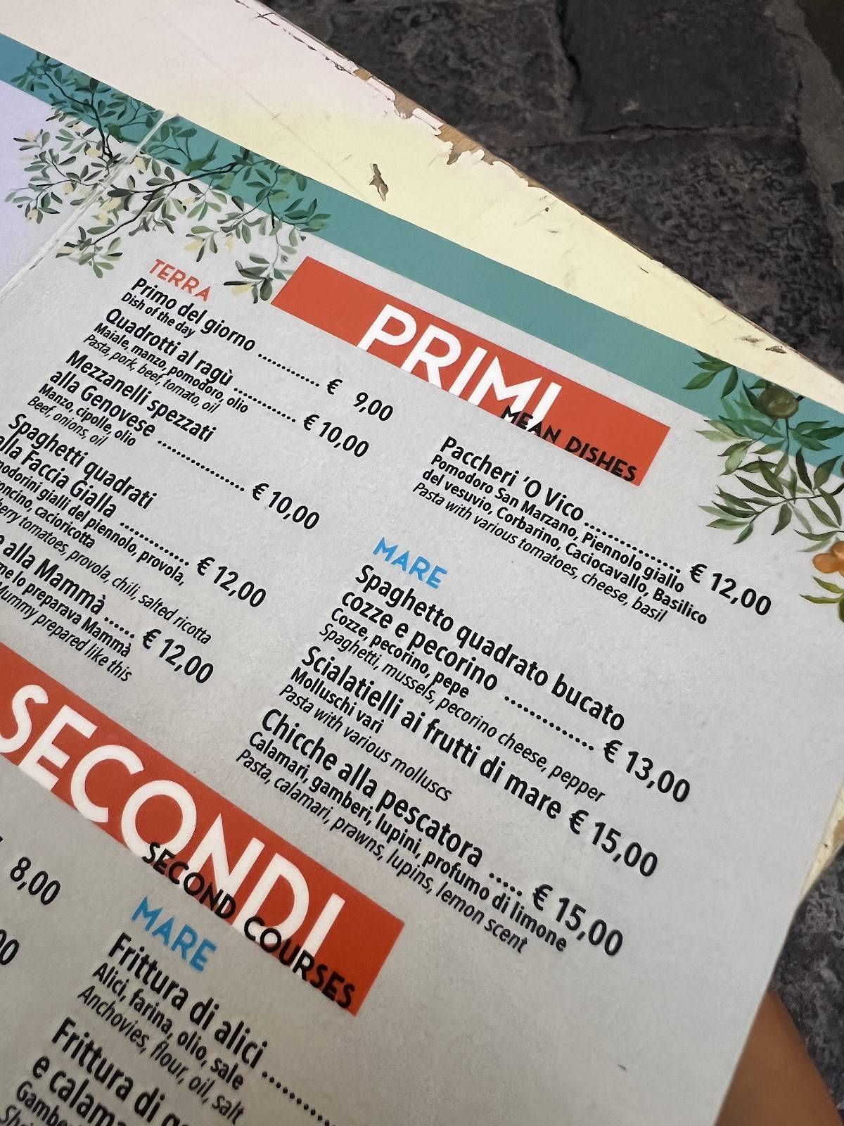 Menu de O'VICO 1947