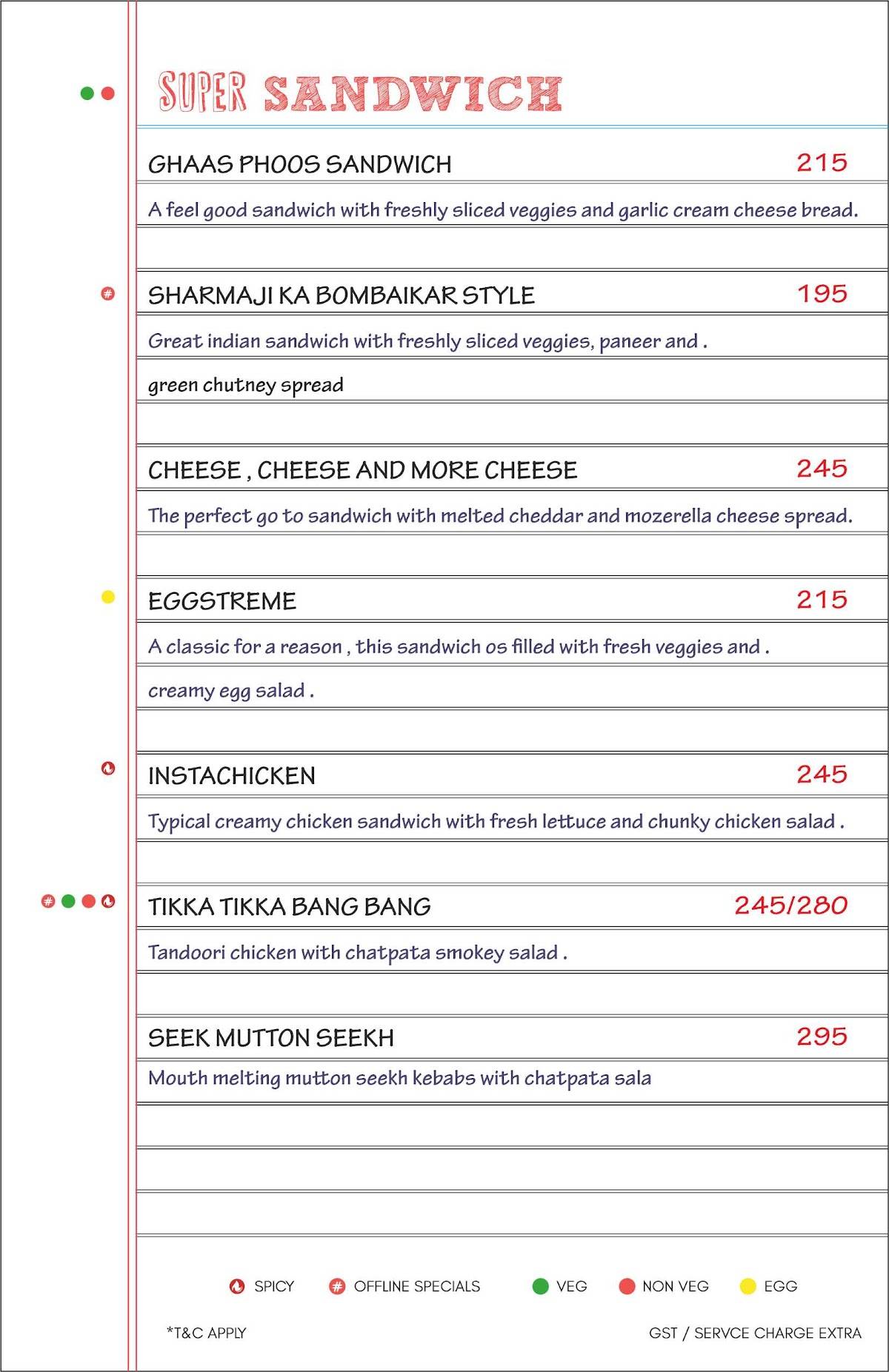 Offline Cafe Lucknow menu