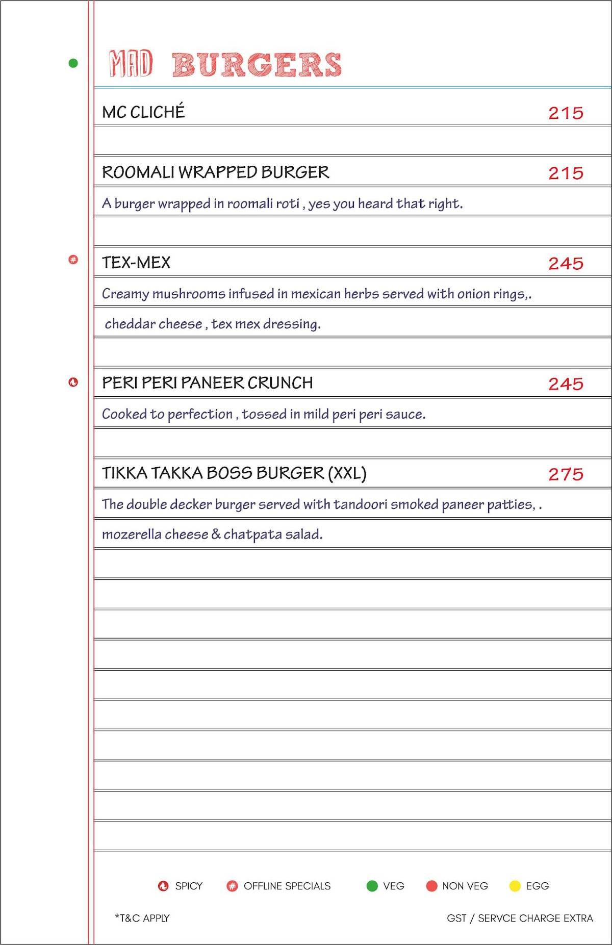Offline Cafe Lucknow menu