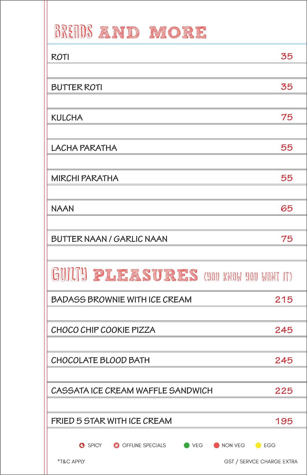 Offline Cafe Lucknow menu