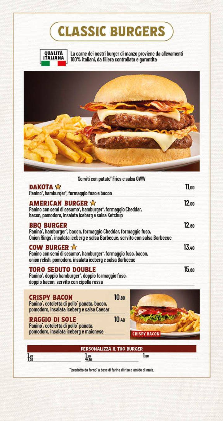 Menu di Old Wild West | The Village Parco de' Medici 