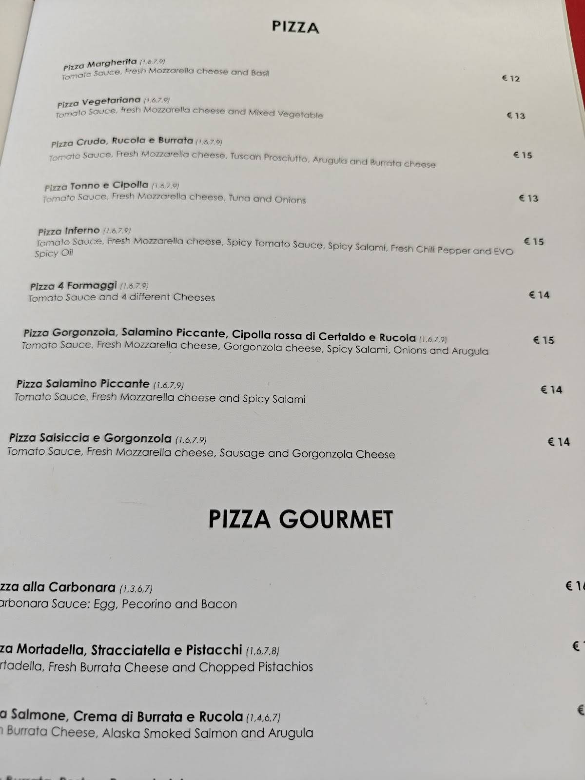 Menu di Oliandolo Caffè Ristoro 