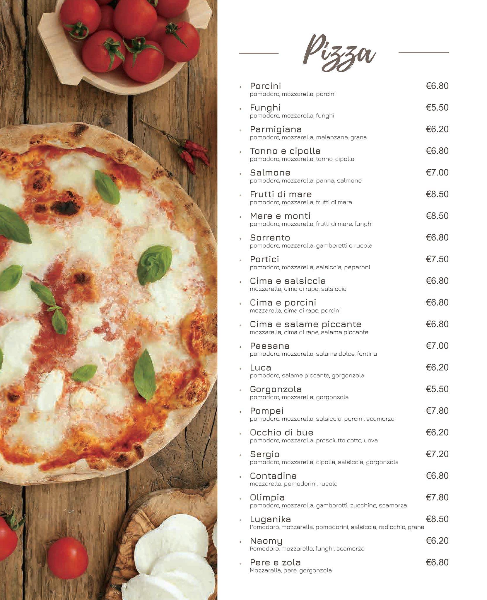 Menu di Olimpia Ristorante Pizzeria 