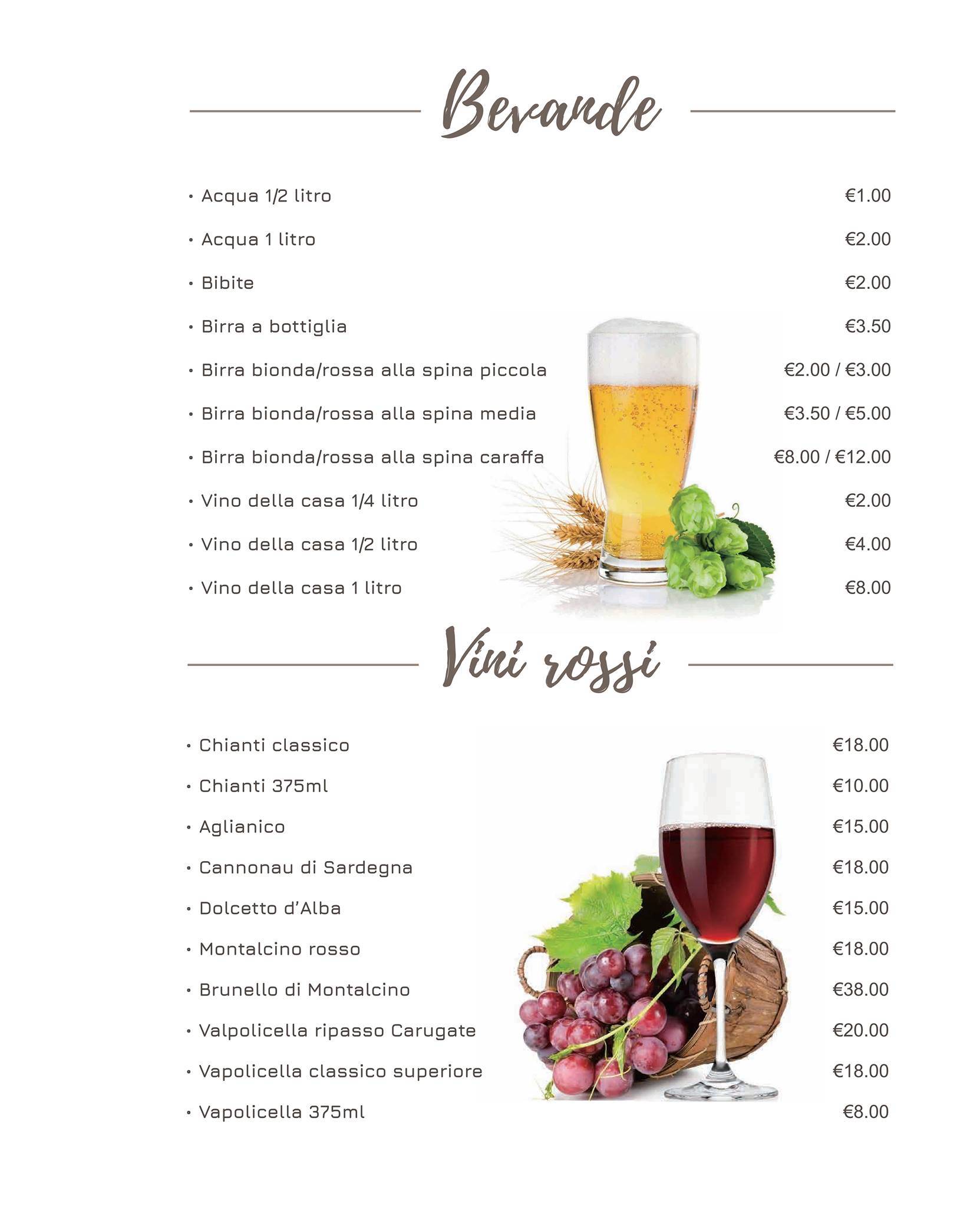 Menu di Olimpia Ristorante Pizzeria 