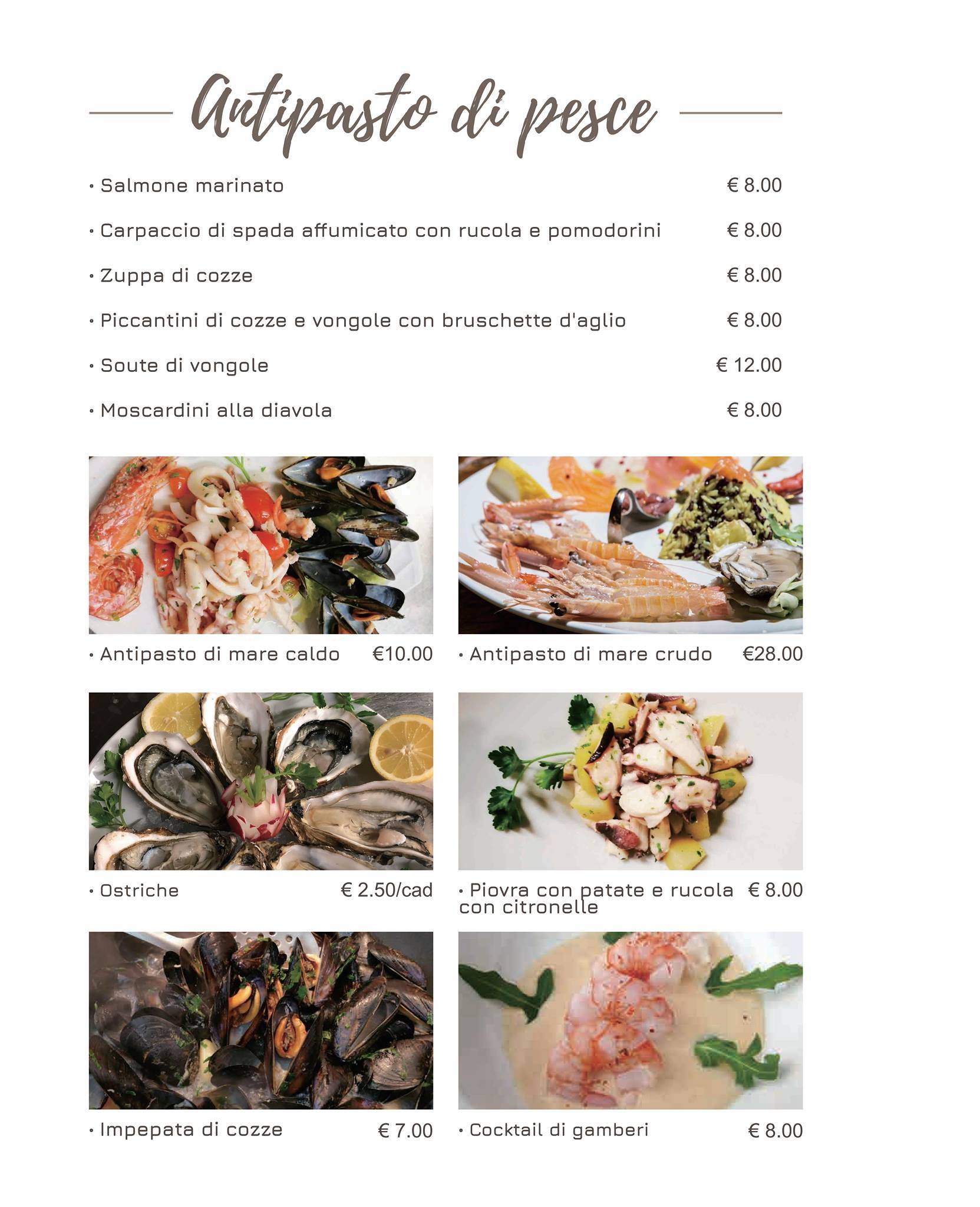 Menu di Olimpia Ristorante Pizzeria 