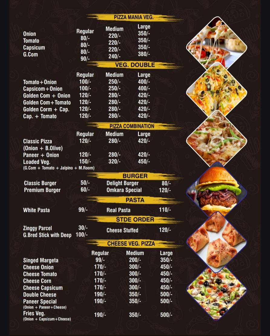 Omkara Pizza place menu