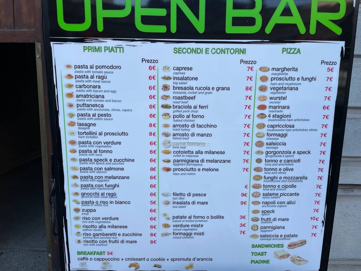 Menu di Open 