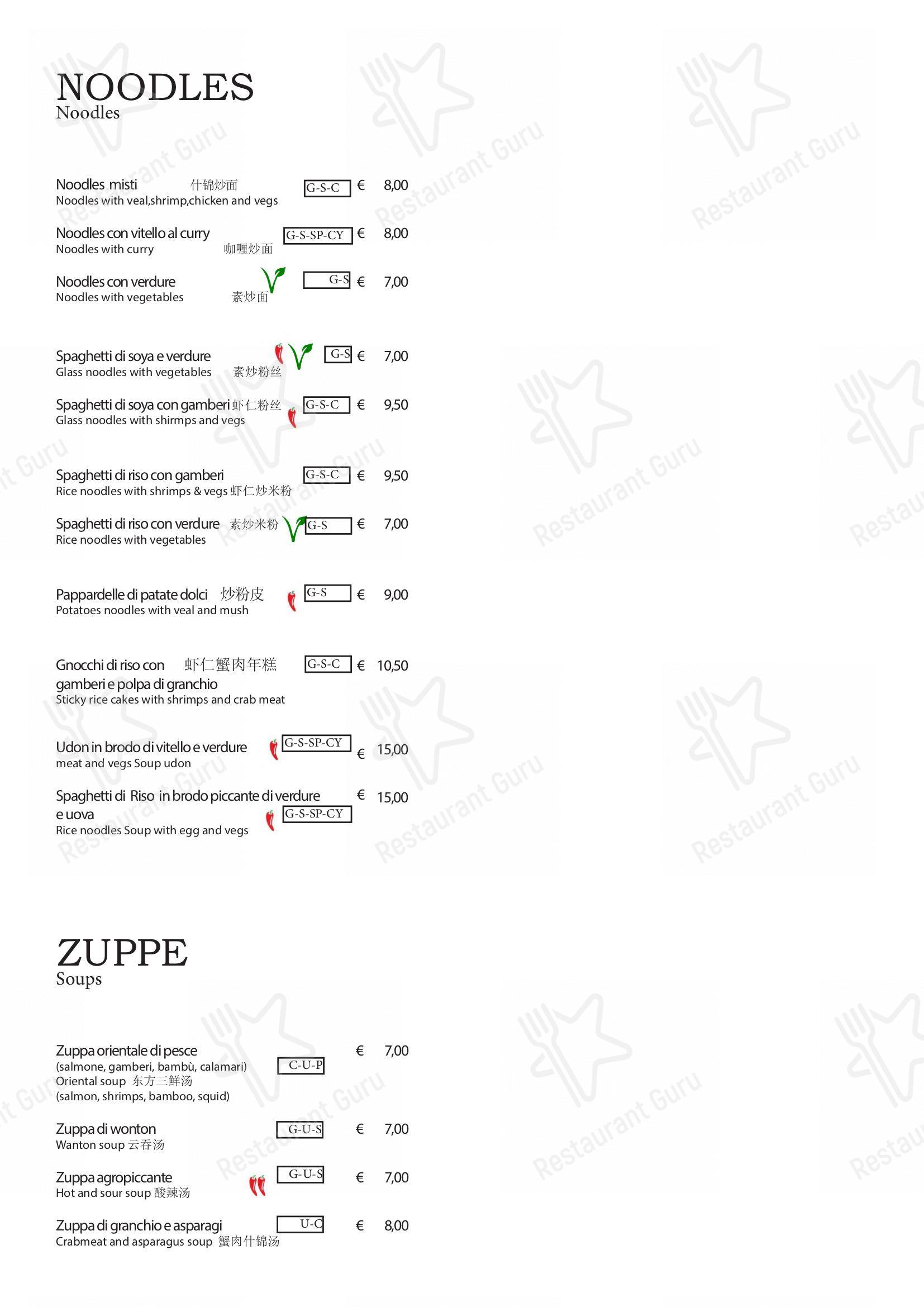 Menu per Oren ristorante
