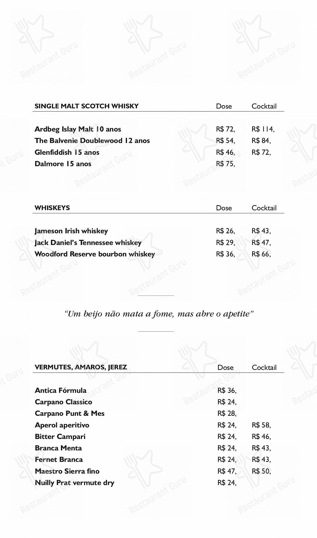 Oro em Rio de Janeiro - Lunch Menu