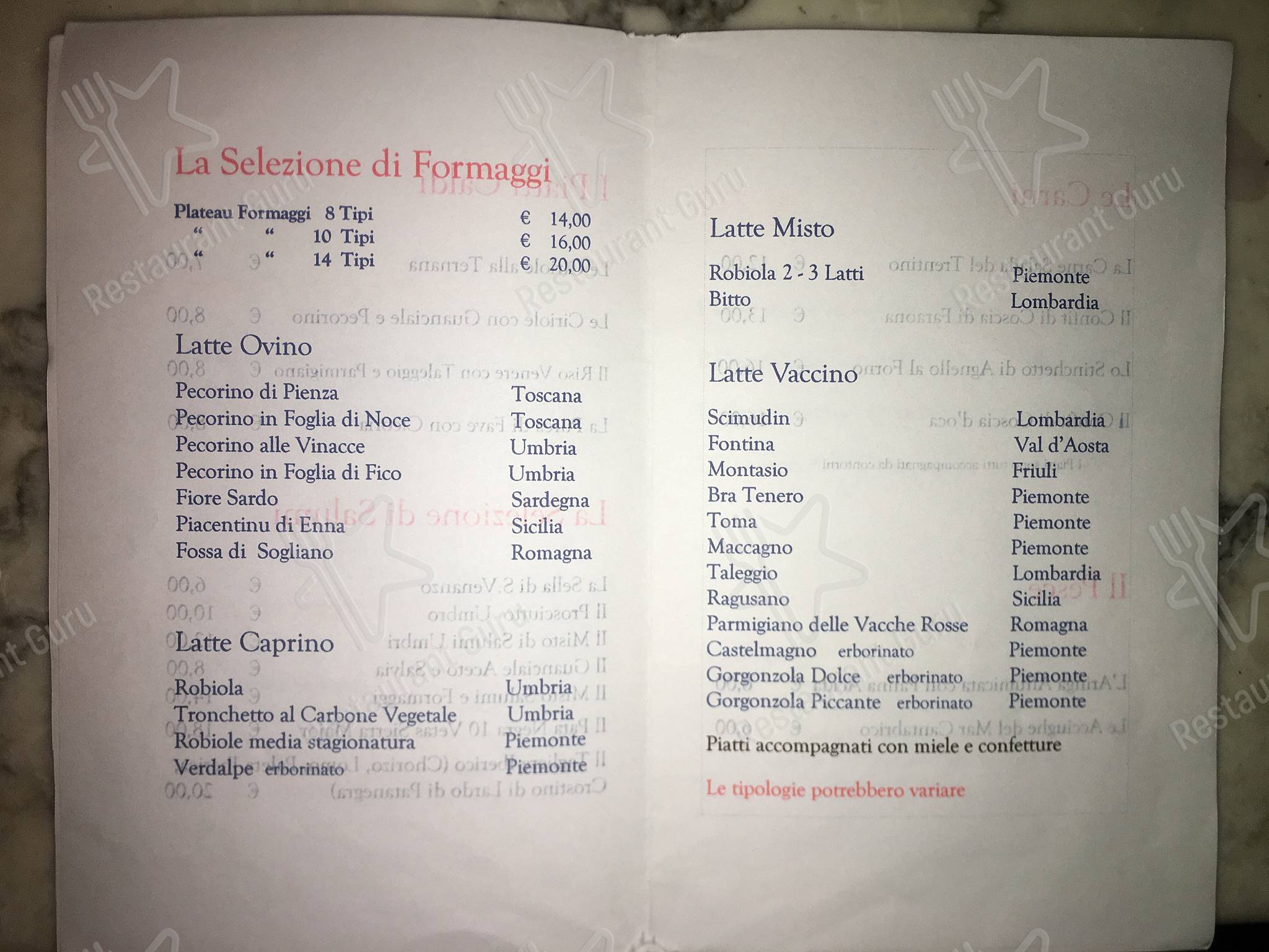 Menu di Oste della Mal'Ora