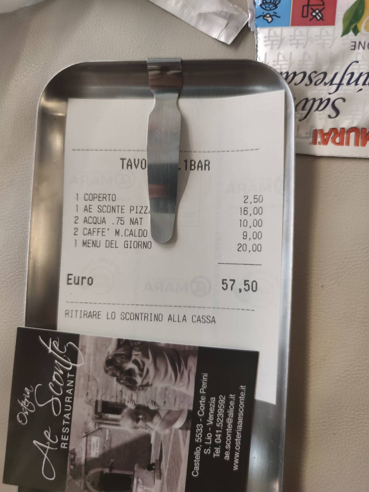 Menu di Osteria Ae Sconte 