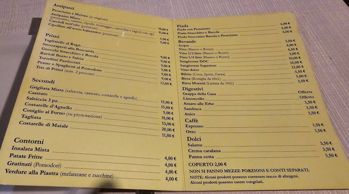 Menu di Osteria Carloni 