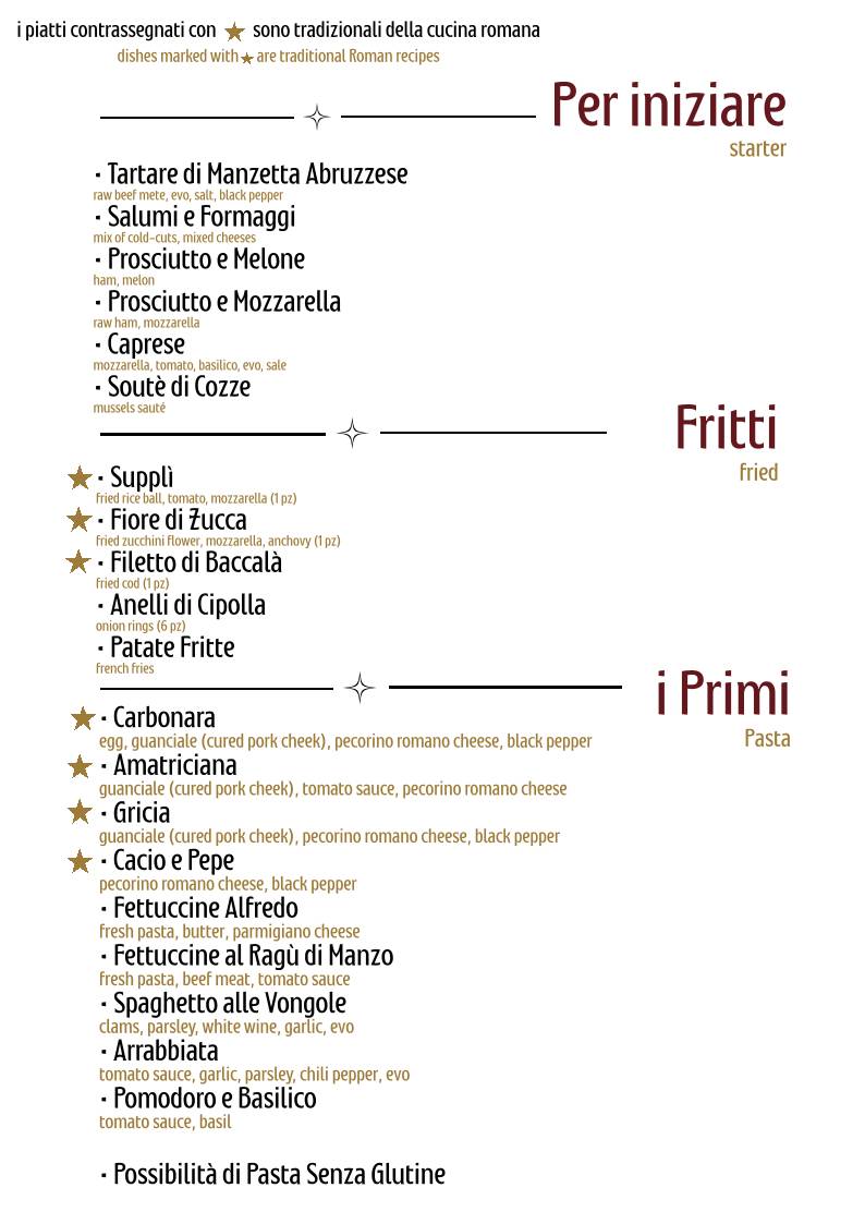 Menu di Osteria da Luciano 