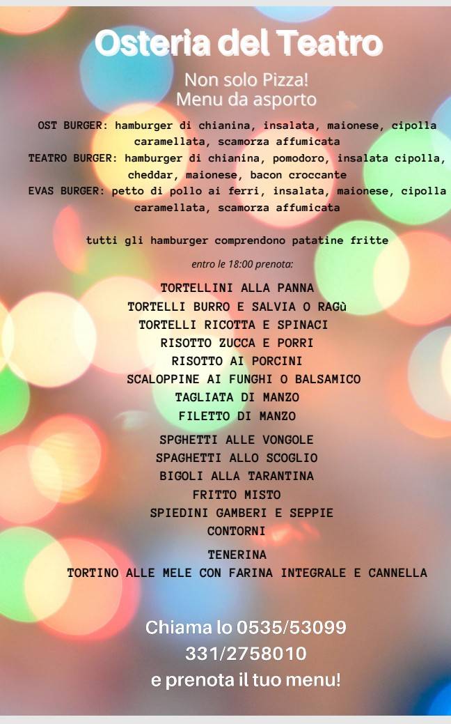 Menu di Osteria Del Teatro Cavazza Marco 