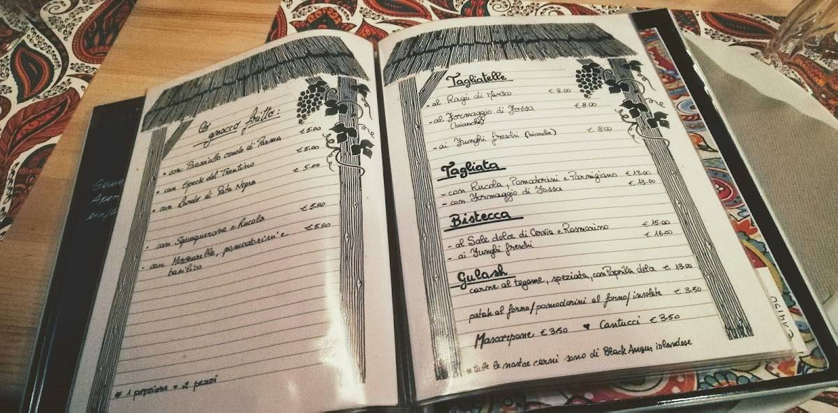 Menu di Osteria Tabard Inn 