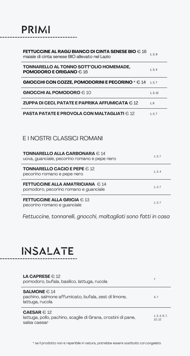 Menu di Osteria Urbana 