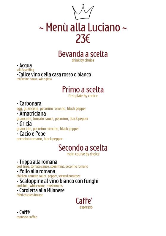 Menu di Osteria da Luciano 