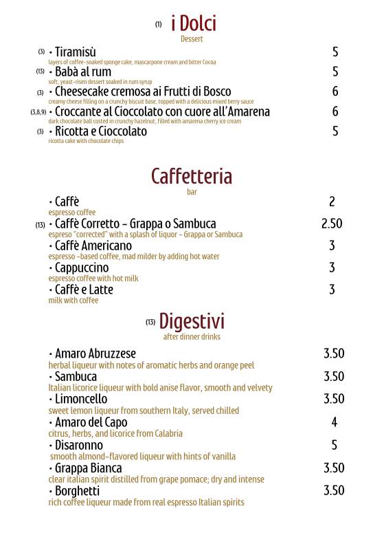 Menu di Osteria da Luciano 