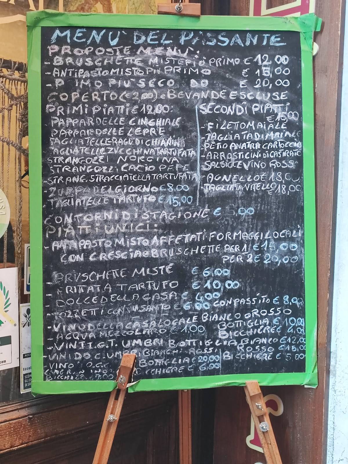 Menu di Osteria de Dadà 