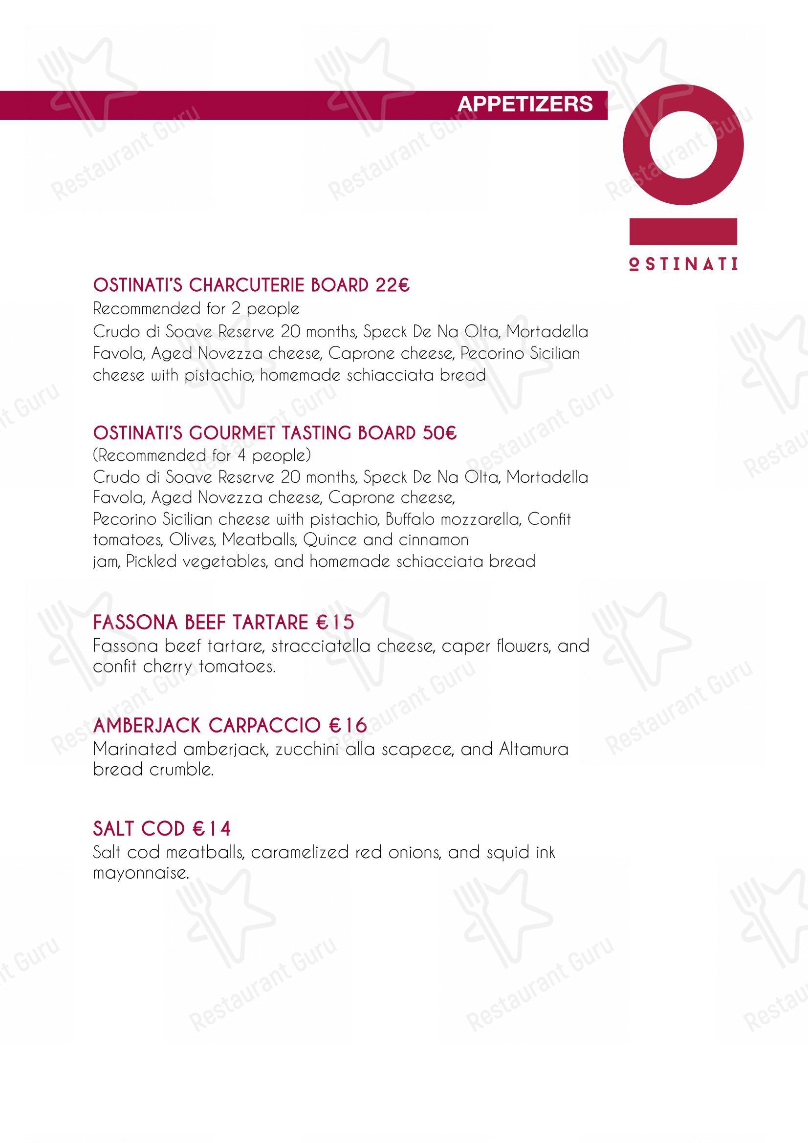 Menu di Ostinati Verona - 菜单