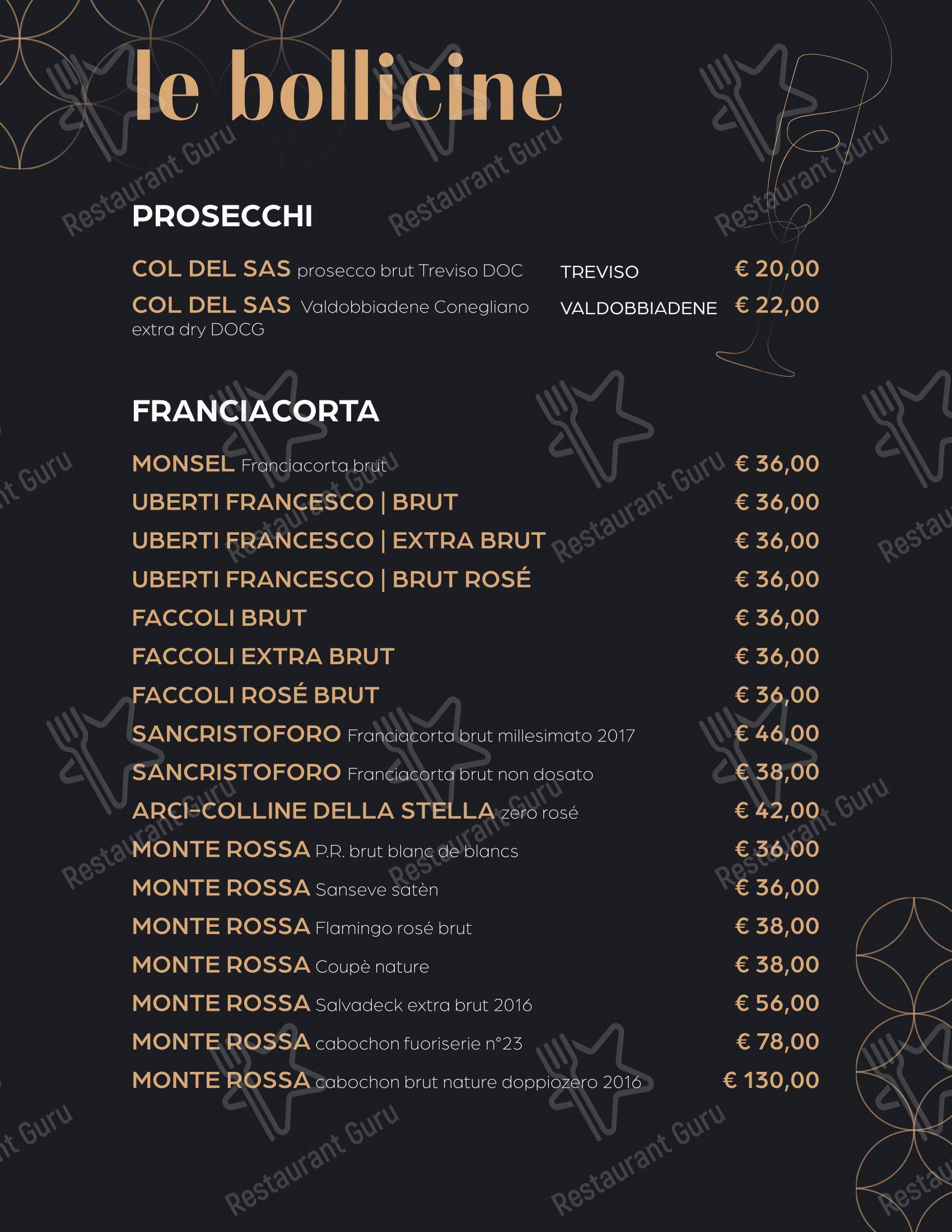 Menu di Ottocento osteria con cucina - Ночное меню