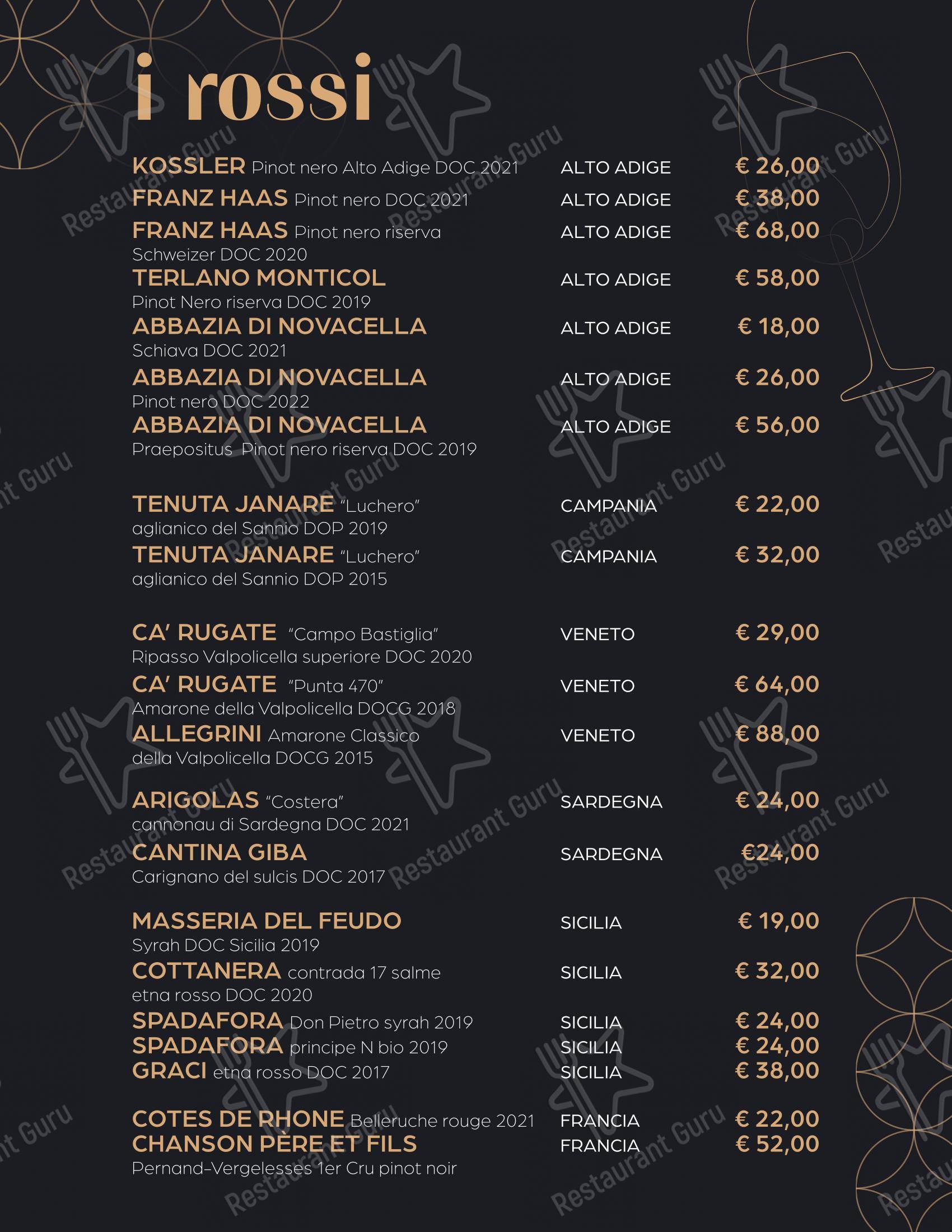 Ночное меню per Ottocento osteria con cucina in Morbegno
