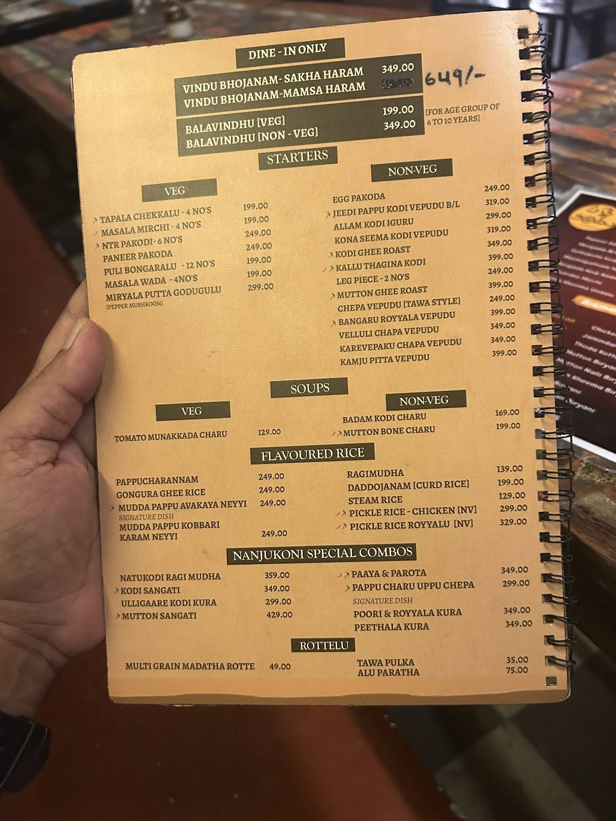 PALLE VINDU (KPHB) menu
