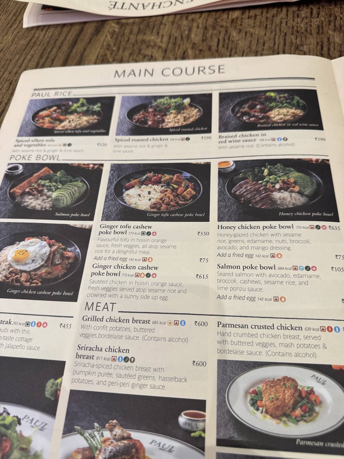 PAUL menu