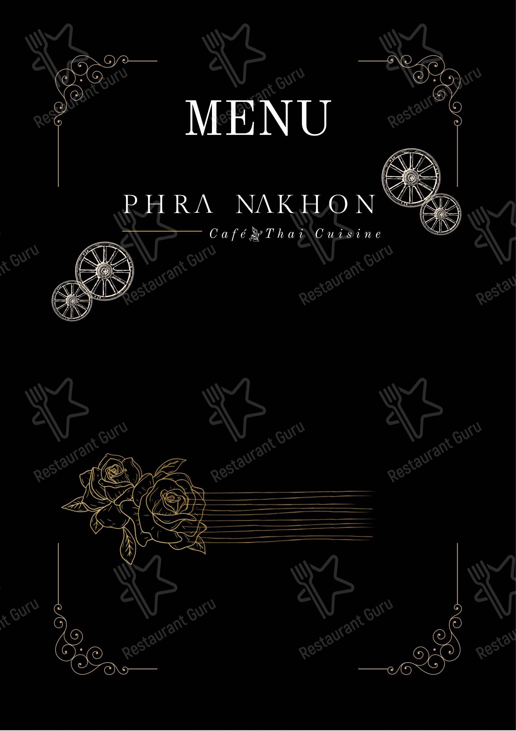 PHRA NAKHON, Thai Cafe - Menu