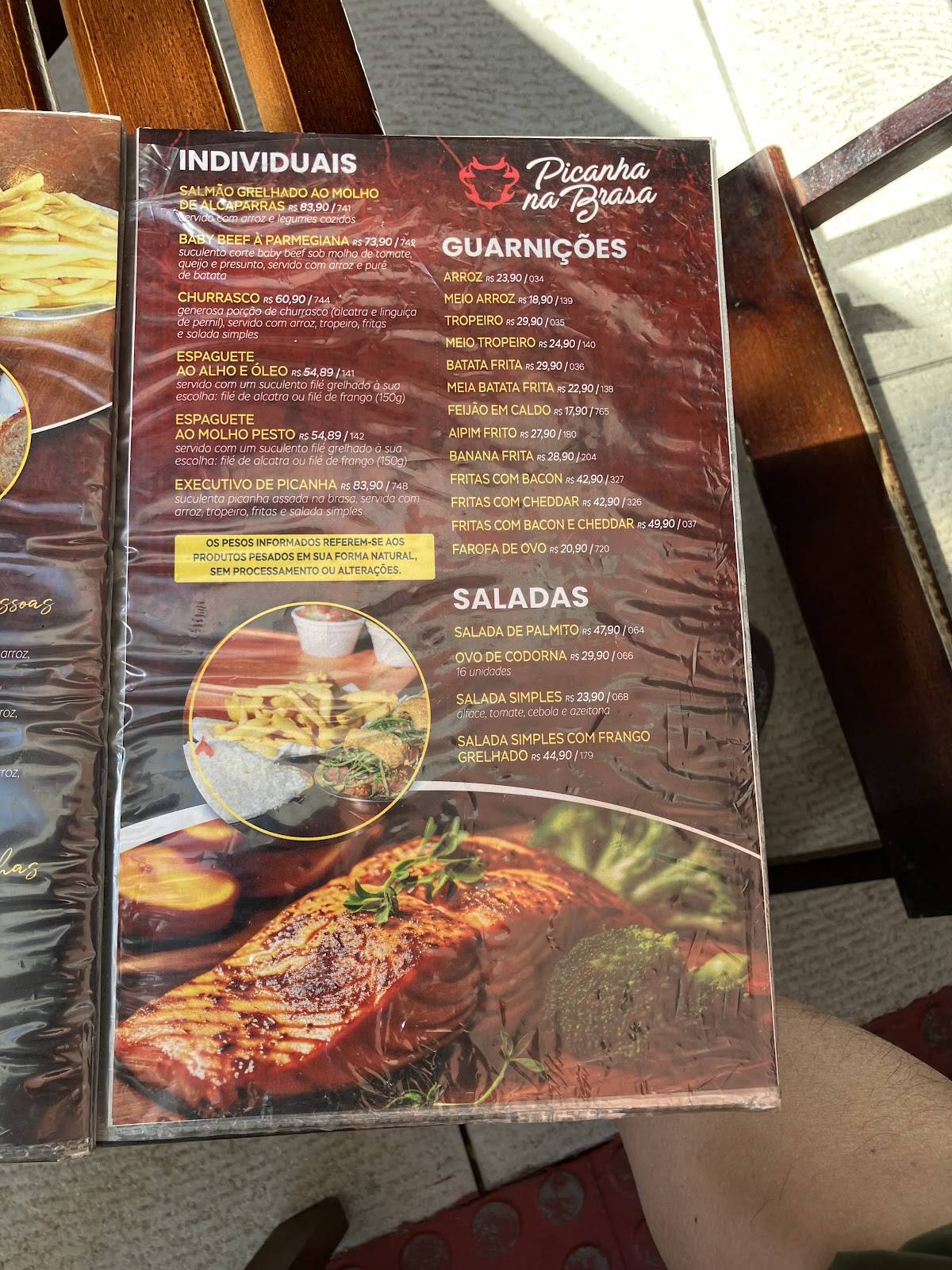 PICANHA NA BRASA cardápio
