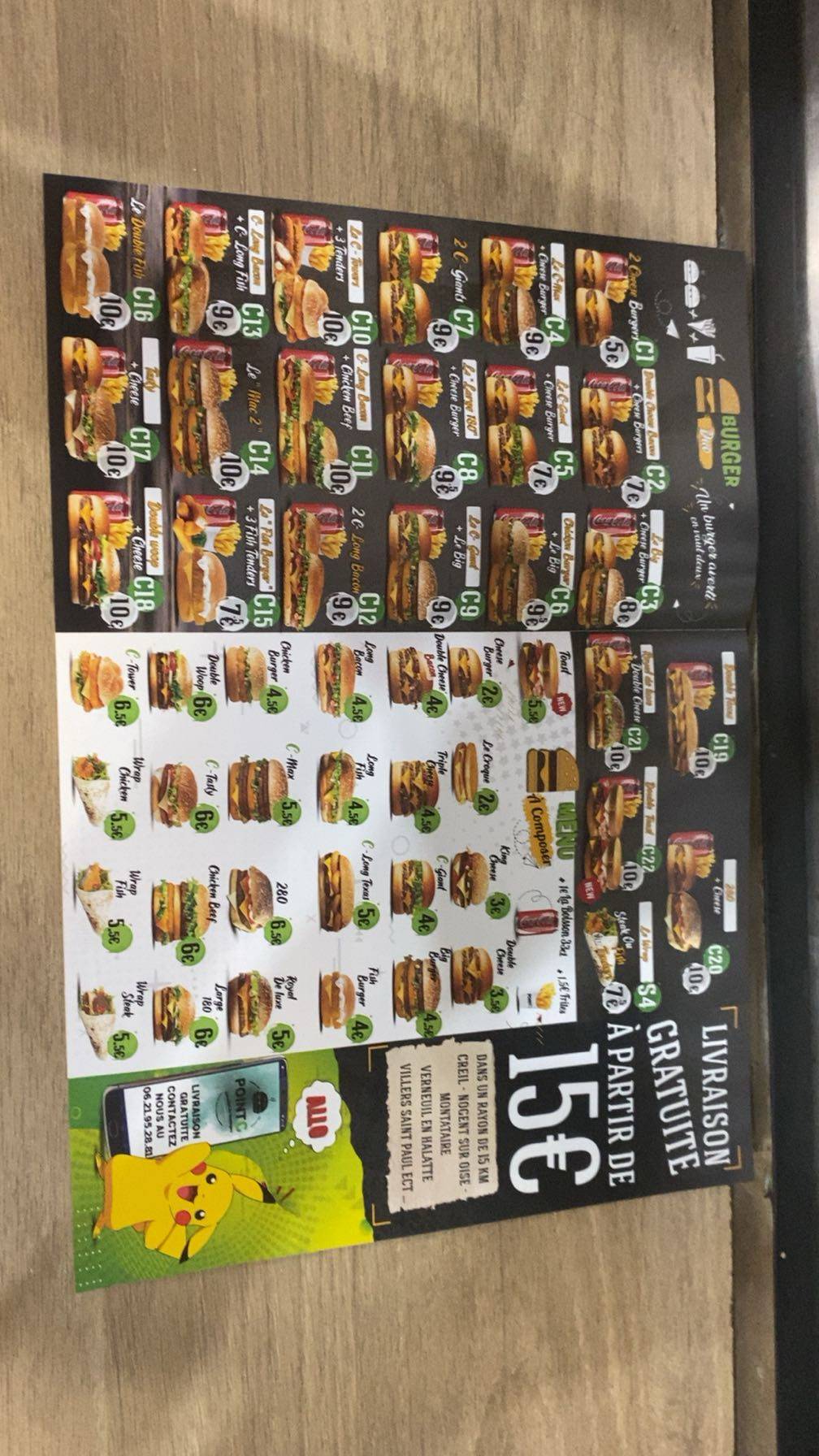 Menu de POINT C