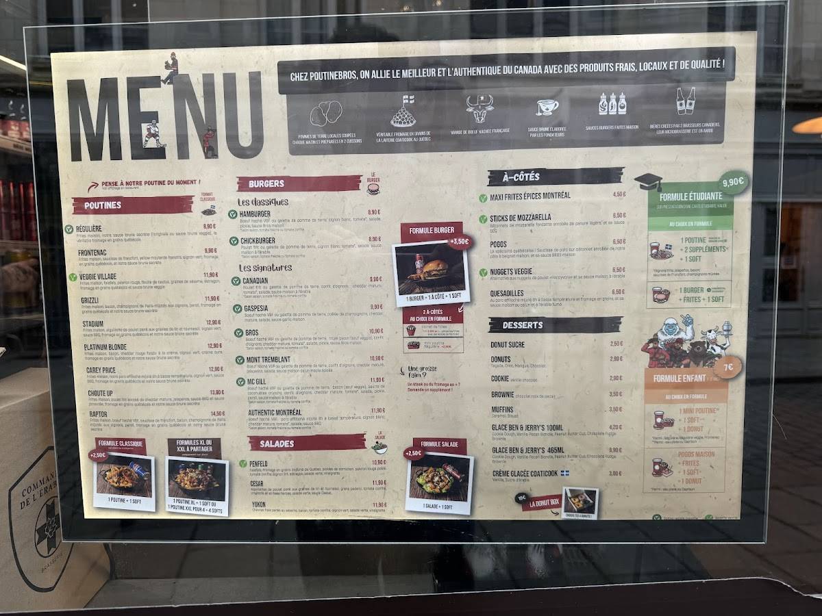 Menu de POUTINEBROS